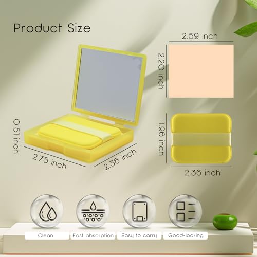 LuckyOpt 200 folhas de óleo para rosto, filme portátil de controle de óleo com espelho e sopro, folh