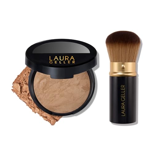 Laura Geller Laura Geller Baked Balance-N-Brighten Color Correcting Foundation With Kabuki Golden Medium 9G in - For To Olive Skin – Image 2