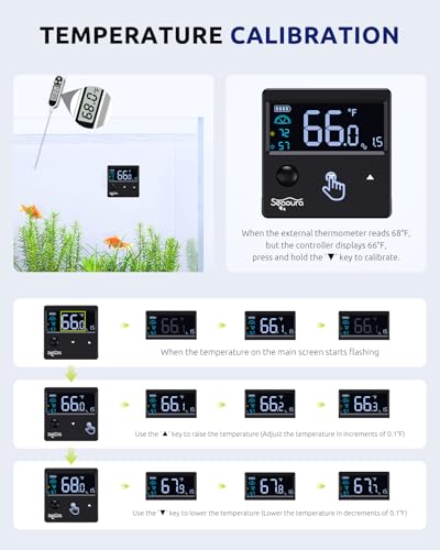 Aquarium Thermometer Digital with Motion Sensor for Glass Tank, Aquariums Temperature Gauge with Alarm, Fishtank Thermometer Calibrated LCD Display, Accurate to ±1℉, Suitable for Aquatic, Betta