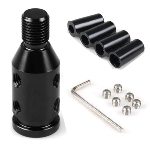 Bohaner M12x1.25 Universal Car Gear Shift Knob Adapter Gear Stick Shifter Adapter with 4 Fittings Upgraded Aluminum for Non Threaded Shift Knob