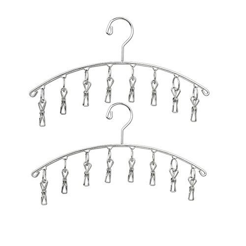 Yooaky Laundry Hangers with Clips,Laundry Drying Rack for Socks, Baby Clothes, Cloth Diapers, Bra