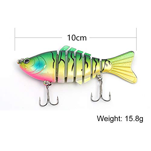Andoer 10cm / 16g Iscas de pesca Artificial Multi Jointed Seções Artificial Hard Isca