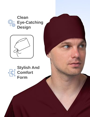 Image of Solid Working Cap Scrub Cap for Women and Men Unisex Surgical Cap Comfortable and Stylish Scrub Hat