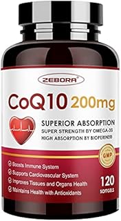 CoQ10-200mg-Softgels with PQQ, BioPerine & Omega-3, 120 Servings Coenzyme Q10(Ubiquinone) Supplement for High-Absorption, Powerful-Antioxidant, Support Heart-Health & Energy-Production