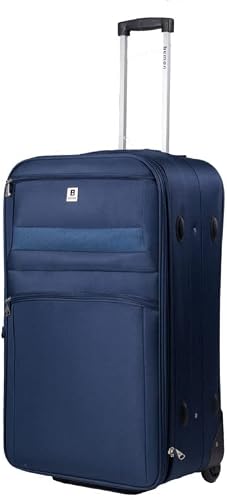 Valise Souple en Toile 75cm 2 Roues Bleu BEMON