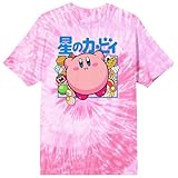 Bioworld Kirby Kanji Character Adult Pink Tie Dye Short Sleeve Tee -XL