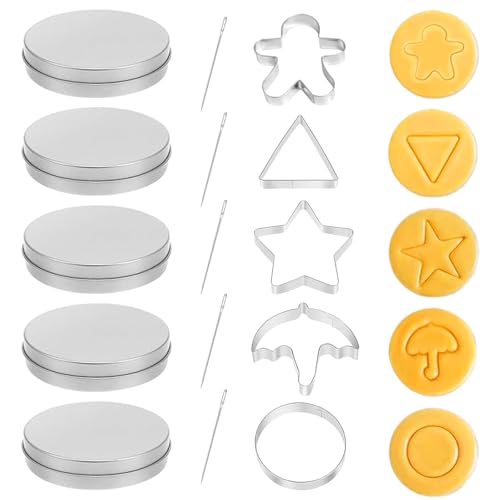 MUNSKT 15 stampi per biscotti coreani per dolci, include ombrello, triangolo, stella, rotondo e omino di pan di zenzero, kit per biscotti, torte, pasticcini