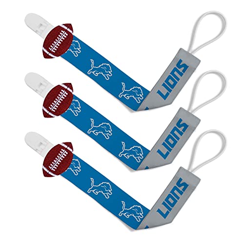 Image of BabyFanatic Officially Licensed Unisex Pacifier Clip 2-Pack - NFL Detroit Lions - Officially Licensed Baby Apparel