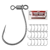 PROBITE Worm Hooks 30PCS – High-Carbon Steel Drop Shot Hooks with Barbed Design – Ultra Sharp Fishing Hooks for Bass, Panfish, Trout – Perfect for Freshwater Fishing Rigs