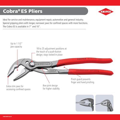 Pince Cobra ES KNIPEX 87 51 250 extra-fine forgée en acier chrome-vanadium