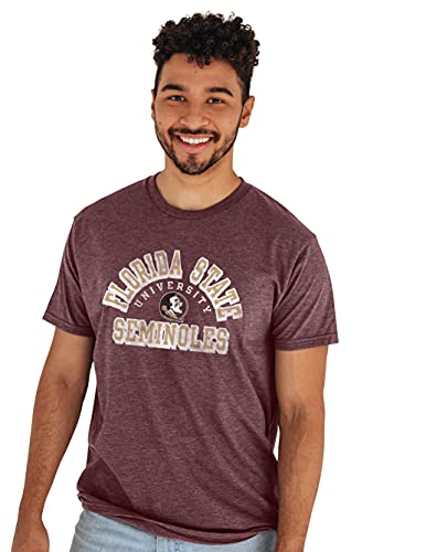 Blue 84 Men's Florida State Seminoles T Shirt Heathered Team Color, Florida State Seminoles Heather Maroon, X-Large