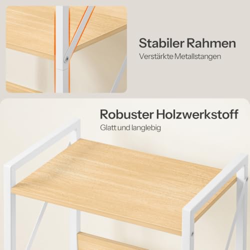 HOOBRO Bücherregal, Standregal, Leiterregal, freistehendes schmales Regal, Büroregal 6 Ebenen, offene Ablagen, für Wohnzimmer… – Ansicht 7