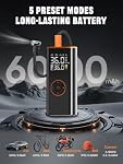 Portable Digital Tire Inflator - Cordless Bike Air Pump w/ 6000mAh Battery | 150 PSI Mini Electric Bicycle Pump for Car, Ball, Motorcycle, Air Compressor with LED Light & Auto Shut-Off