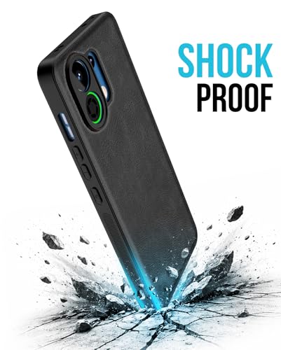 Image of Kapa Tux Leather Back Cover for Oppo K13 Turbo / K13 Turbo Pro | Slim Shockproof Camera Protection Bumper Case (Black)