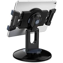 HIGHLY FLEXIBLE - The 360° rotatable base and tablet bracket holder combined with a folding arm offer unparalleled adjustment for typing or showcasing without missing any viewing angles. Turn display in a second between cashier and shopper or switch ...