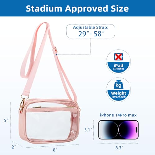 Clear Bag for Stadium Events, Clear Sling Purse Crossbody Bag with Adjustable Shoulder Strap for Women Concert4