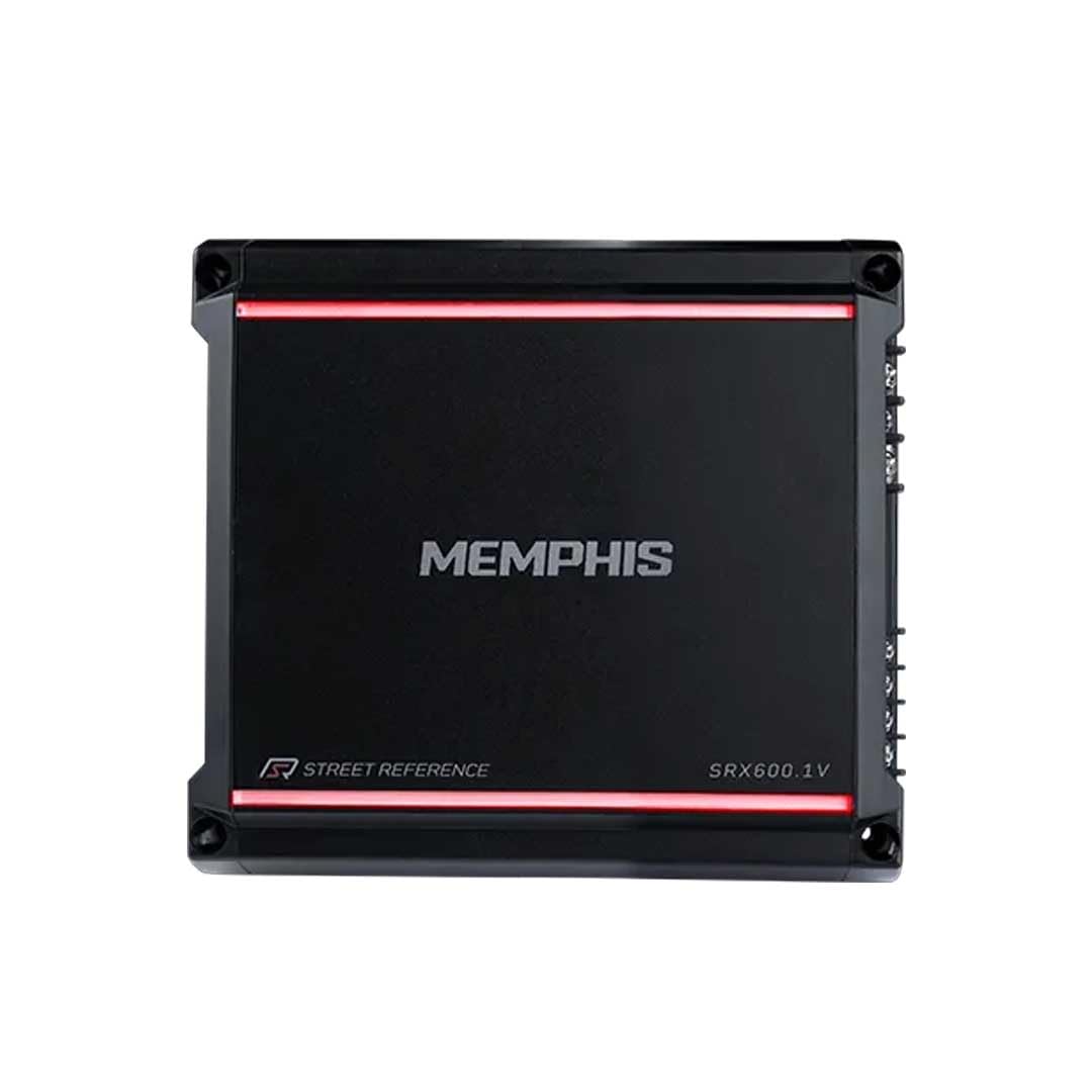 Memphis Audio SRX600.1V Mono 1-ohm 600 Watt Amplifier with 8GKIT 8-Gauge Amp Install Kit -AFS Fuse Holder and LL2BE 2-Channel Line Output Converter with Digital Bass Restoration