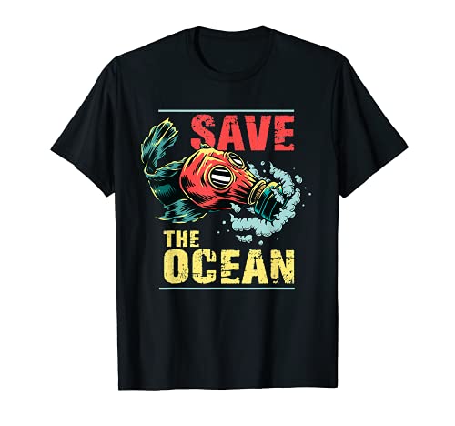 T-shirt Save The Ocean - Motif poisson - Pour les amoureux des animaux de la nature T-Shirt