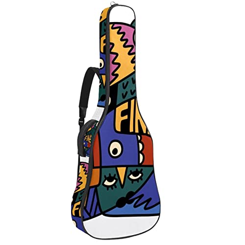Étui rembourré pour guitare acoustique classique Motif monstres et graffiti, Multicolore 05, 42.9×16.9×4.7 in… - Les Beatles, Paul McCartney, John Lennon, RIngo Starr, George Harrison Étui rembourré pour guitare acoustique classique Motif monstres et graffiti, Multicolore 05, 42.9x16.9x4.7 in…