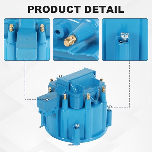 HEI Distributor Cap and Rotor Replacement For K549 SBC 283 305 307 327 350 400 BBC 454 396 427 Blue Male Large Distributor Cap Rotor Kit by JDMSPEED - Image 5