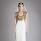 MIVAIUN 3 Pieces Halloween Egyptian headpiece Costume Accessories Egyptian Cobra Headpiece Snake Beaded, Beaded Tassel Necklace, Halloween Costumes Vintage Party Decoration (3 pcs) - Image 6