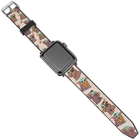 Baby Y-oda Strap Compatible with Apple Watch Band 38mm 40mm 42mm 44mm,PU，Sport Apple Watch Bands Women Men, Replacement Wristband for iWatch Series 5 4 3 2 1