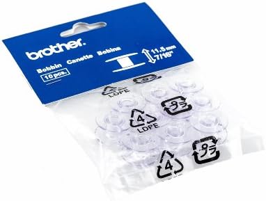 Brother Sewing and Embroidery Bobbins 10-Pack, SA156,Clear