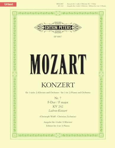Concerto for Three or Two Pianos No. 7 in F K242 Edition for 4 or 3 Pianos:...