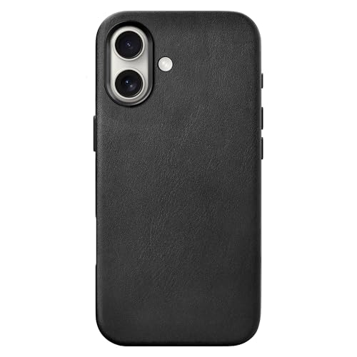 Étui en Cuir iPhone 16 pour le quotidien : housse noire écologique Woodcessories