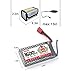 Hosim 2pcs 7.4V 1600mAh 25C T Connector Li-Polymer Rechargeable Battery Pack and 1pcs Battery Bag, Li-Po Rechargeable Battery 9125 Truggy S920 S921 High Speed Truck Accessory Supplies