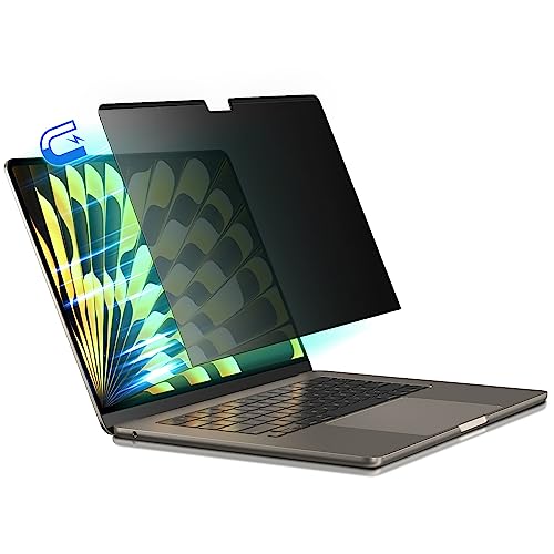 LuFiYa MacBook Air 15.3インチ M2 / M3 / M4 用 覗き見防止フィルター マグネットタイプ 1秒着脱式 のぞき見防止 フィルム ノートパソコン プライバシーフィルター ブルーライトカット両面使用 保護フィルム MacBook
