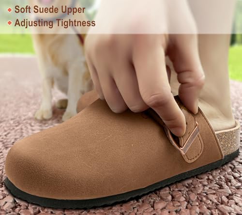 Image of BULLIANT Women Mules Clogs-Memory Foam Cushioned Cork Footbed-Fleece Lined | Unisex | Adjustable Fit | Memory Foam Cushioning | Wet-Resistant PU Shoes for Nurses & Housekeepers