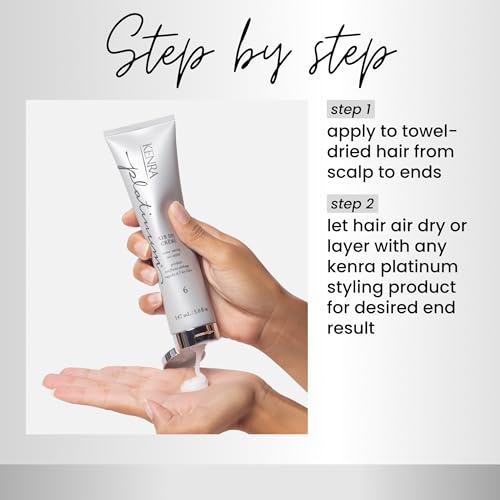 Kenra Platinum Air Dry Crème 6 | Time-Saving Air Styler | Enhances Natural Body | Tames Frizz With Delicate Hold | Natural, Product Free Finish | All Hair Types | 5 fl. Oz