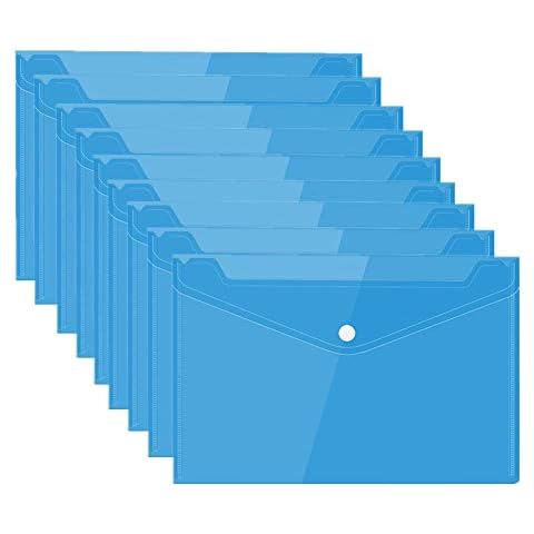 LEDDP Folders Pocket Folders A5 A5 Document Wallets Folder With Plastic Wallets A5 Folders Wallet A5 Plastic Wallet Document Wallet Folder Plastic Wallets blue Cover