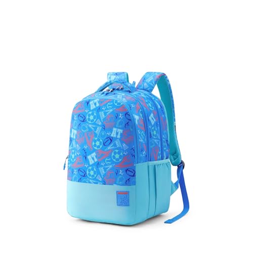 Image of American Tourister Drip | 33 Ltrs | 3 Compartments | Bottle Pocket | Ergonomic Padded Back Panel & Shoulder Straps | School Backpack for Boys & Girls | 1 Year International Warranty | Sports Blue
