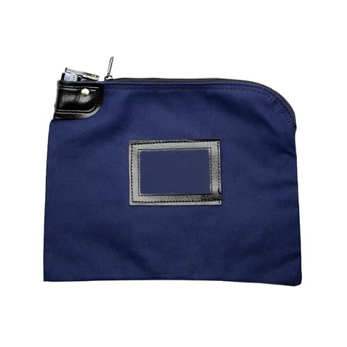 Locking Canvas Cash Bag, Navy Blue, 9 x 12 Inch