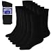 Debra Weitzner Mens Diabetic Socks Loose Cotton Socks 12-pack Crew Black