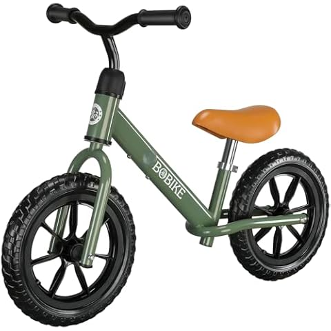 Bobike Toddler Balance Bike Toys for 2 to 5 Year Old Girls Boys Adjustable Seat and Handlebar No-Pedal Training Bike Best Gifts for Kids (Green) Cover