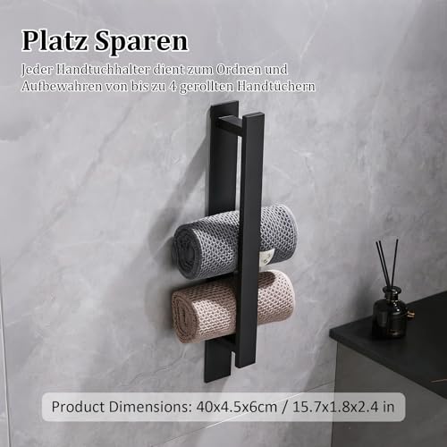 Porte serviette mural noir pour optimiser les petits espaces - 7