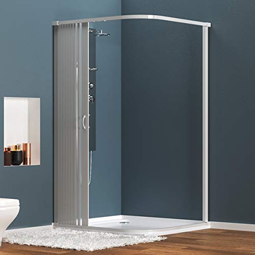 Cabina de ducha de PVC extensible con dos lados dos puertas lado 80/100