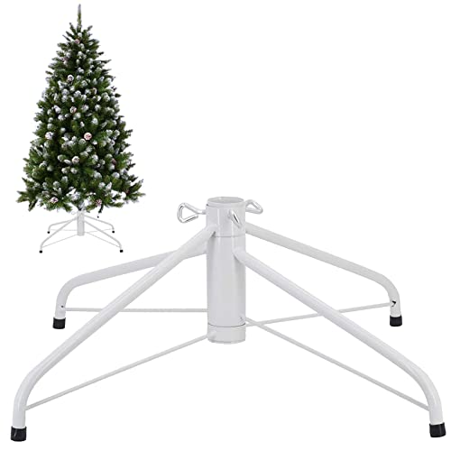 Ouvin Weihnachtsbaumständer, 54,9 cm, Weiß, Eisen, Metall, Basis, 1,2 m, Heimdekoration für Weihnachten (weiß) Cover