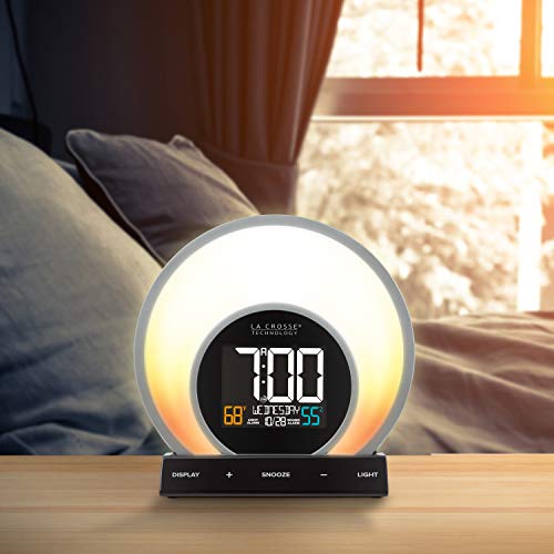 La Crosse Technology C80994 Soluna Mood Light Alarm Clock With Temperature & Humidity, Black #TOP3