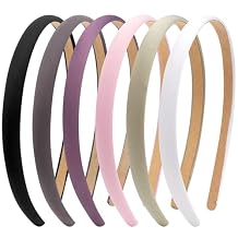 TOBATOBA 6pcs Thin Headbands for Women, Satin Comfortable Headbands for Women Non Slip, Fashion Soft Hair Bands Holiday Costume Fashion Accessories Hold Hair Back
