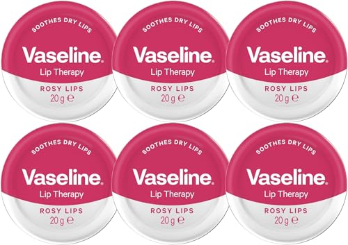 Vaseline Lip Balm - Rosy Lips - Lip Therapy - Petroleum Jelly pack of 6