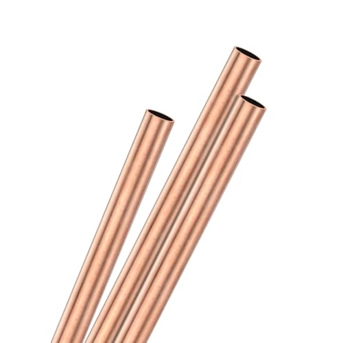 M METERXITY 3-Pack 250mm Brass Round Tube, 7mm OD 0.5mm Wall Thickness H65 Brass Seamless Tubing for Construction/Machining/DIY Crafting, Metal Straight Pipe [0.28x0.02x9.8IN]