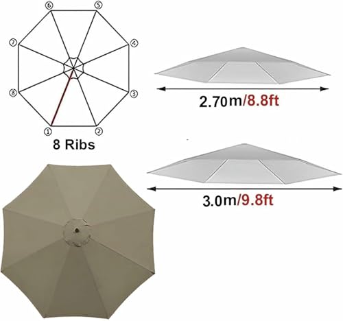 Funda de repuesto para sombrilla de 300 cm y 6 brazos estándar 6