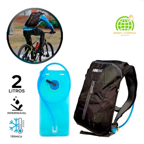 Mochila De Hidratação Impermeavel C/ Refil 2 Litros com Protecao Termica para Atletismo Bike Ciclisc