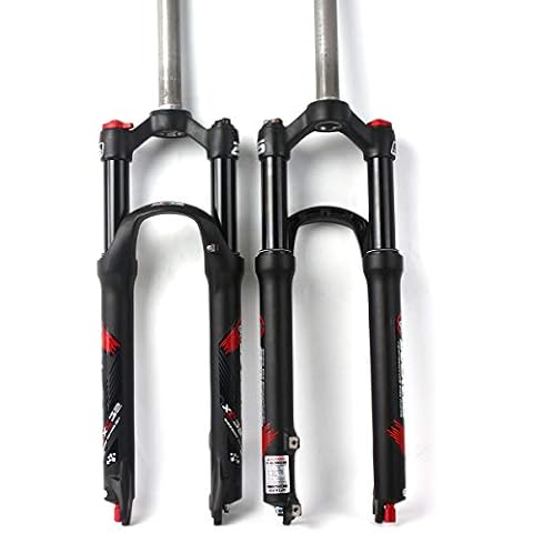 BUCKLOS 【UK STOCK】 Mountain Bicycle Suspension Forks, 26/27.5/29 inch MTB Bike Front Fork with Rebound Adjustment, 100mm Travel 28.6mm Threadless Steerer Cover