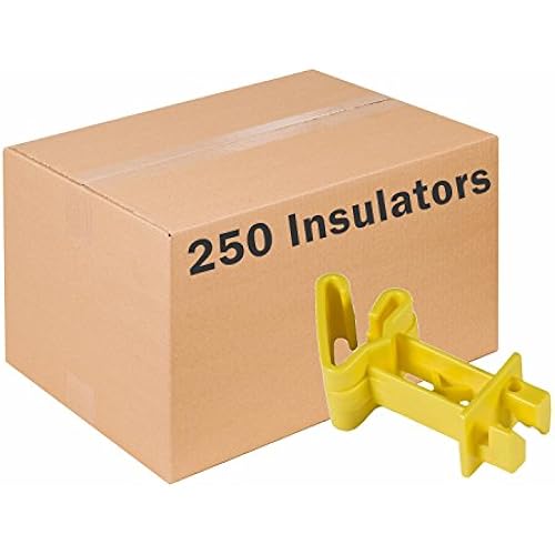 Zareba Wrap Around 2 in. Extender Insulator, 250 Pack - IT2XY-Z, Yellow - for Electric Fencing, Steel, Aluminum, Polywire, Polyrope - Preserve Electricity, No Hardware Needed, 250 Insulators Included