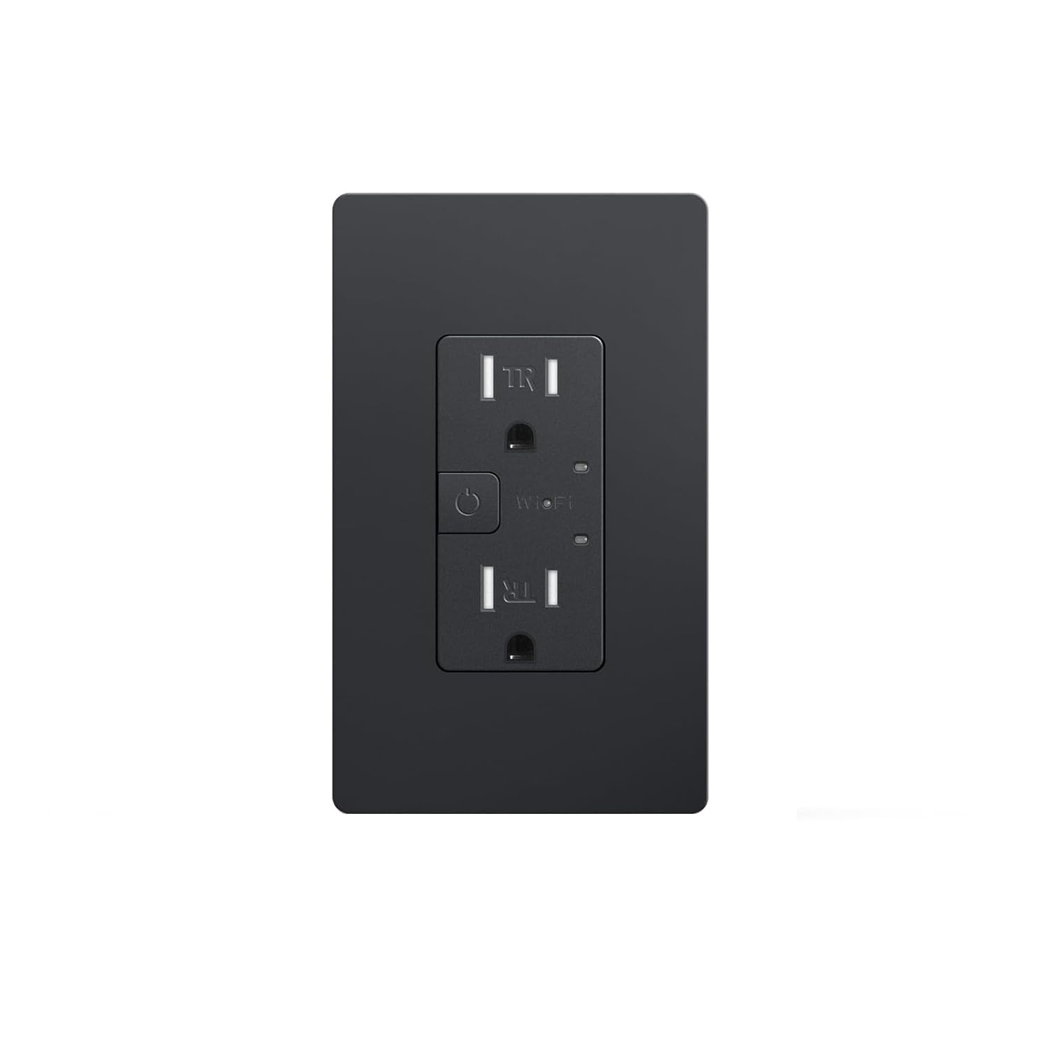 Smart Wall Outlet, Tamper Resistant Outlet Compatible with Alexa and Google Assistant, Remote Control, ETL & FCC Approvel Samrt Receptacle, Requires 2.4 GHz Wi-Fi, No Hub Required, Black